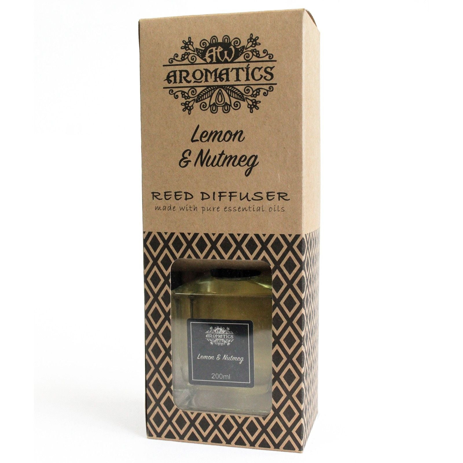 200ml Lemon and Nutmeg Essential Oil Reed Diffuser for Home Use