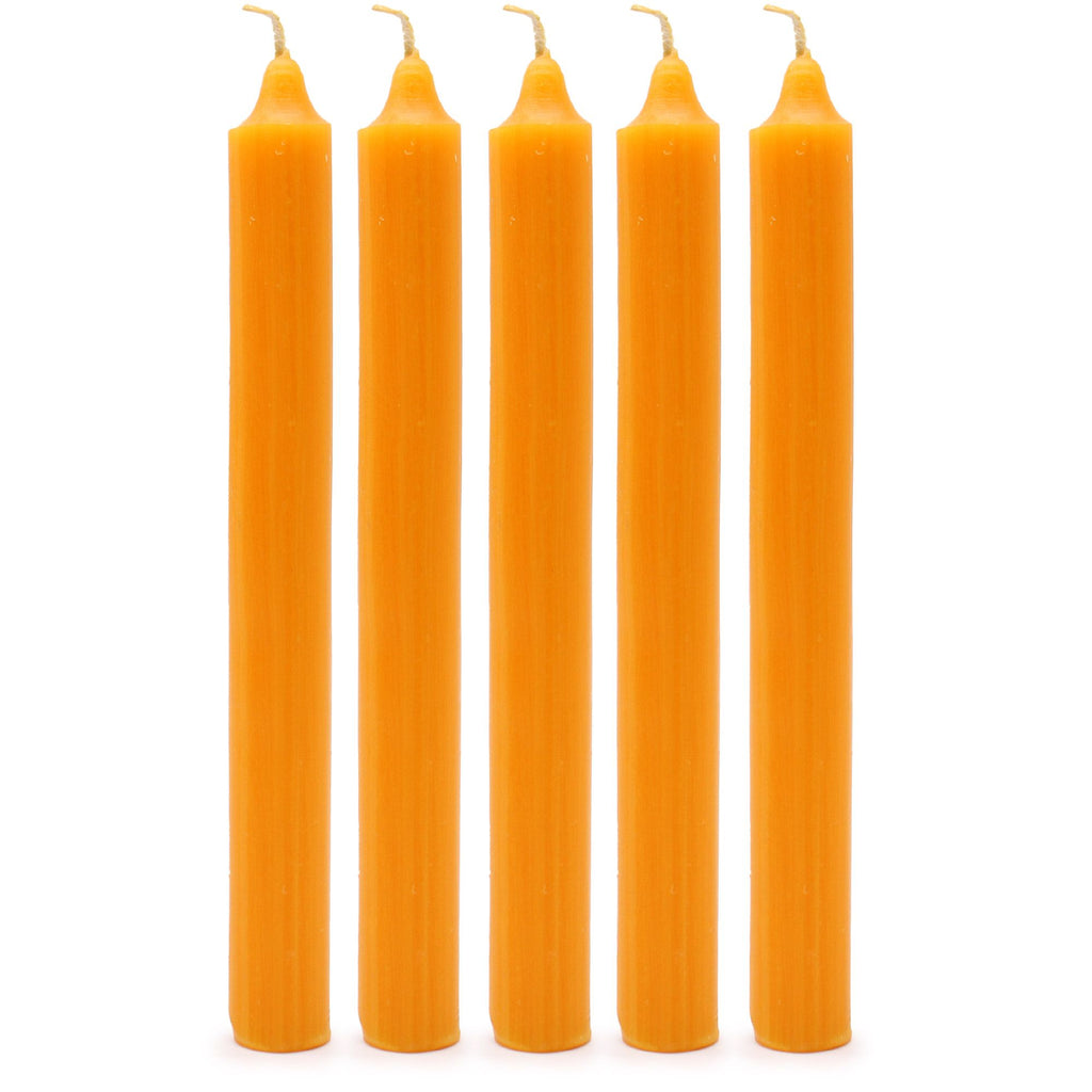 Solid Colour Dinner Candle Set of 21 in Rustic Mango Shade