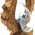 Molton Glass Hanging Art Vase on Wood for Home Decor Display