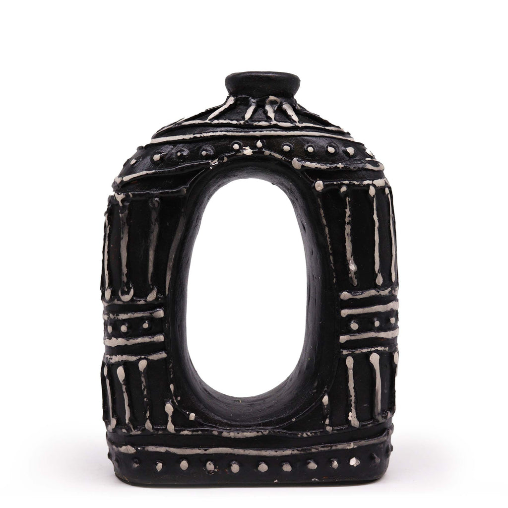 Oval Donut Shaped Chocolate Vase 23cm for Unique Home Decor Piece