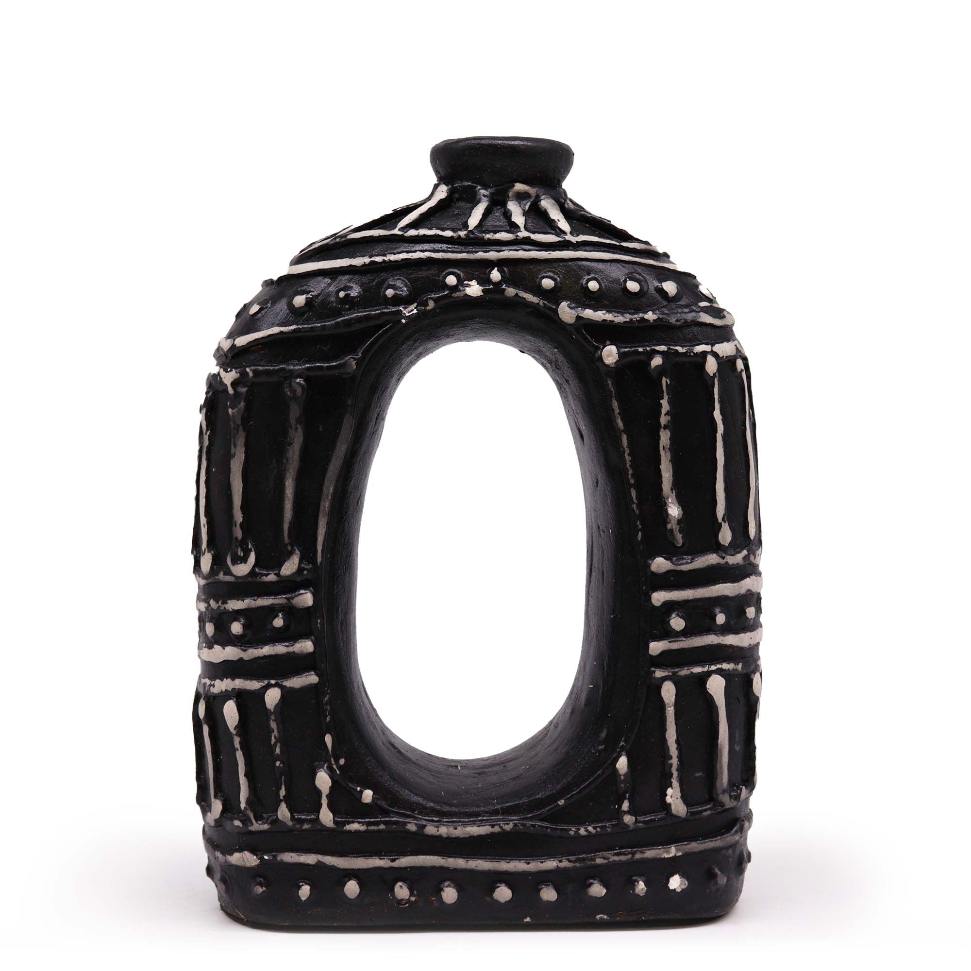 Oval Donut Shaped Chocolate Vase 23cm for Unique Home Decor Piece