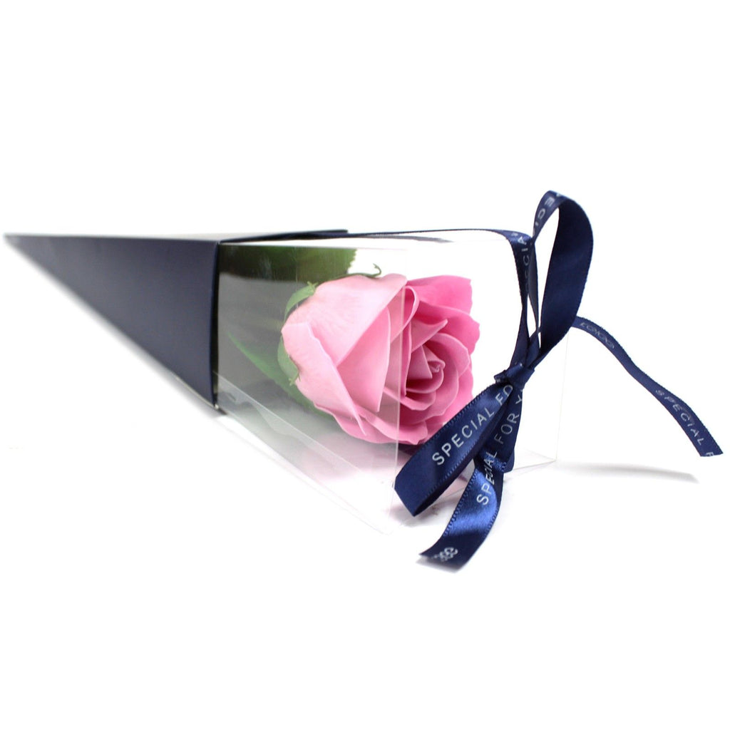 Single Pink Rose Luxury Soap Flower for Elegant Bath Time