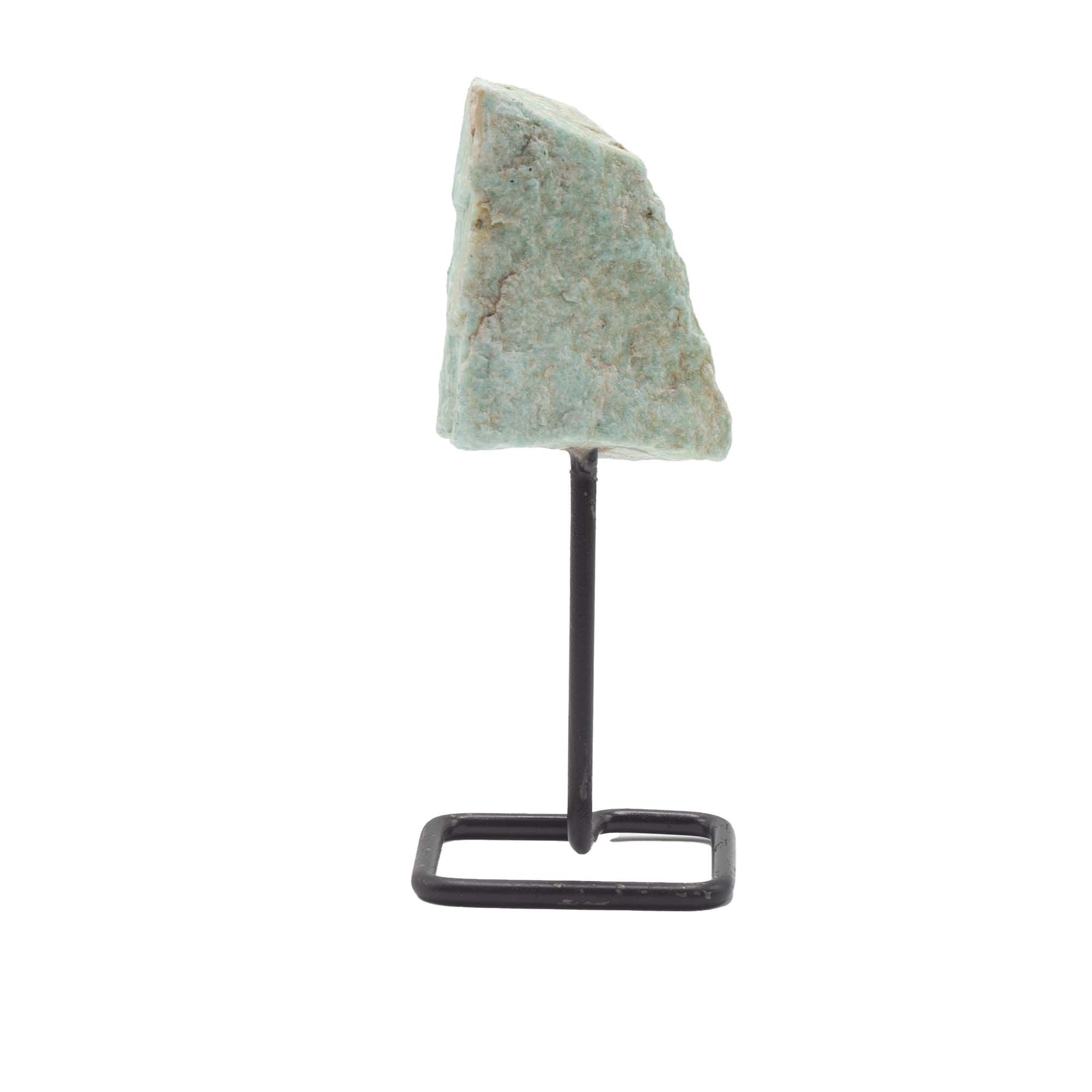 Amazonite Mineral Specimen on Metal Stand for Home Decor Display