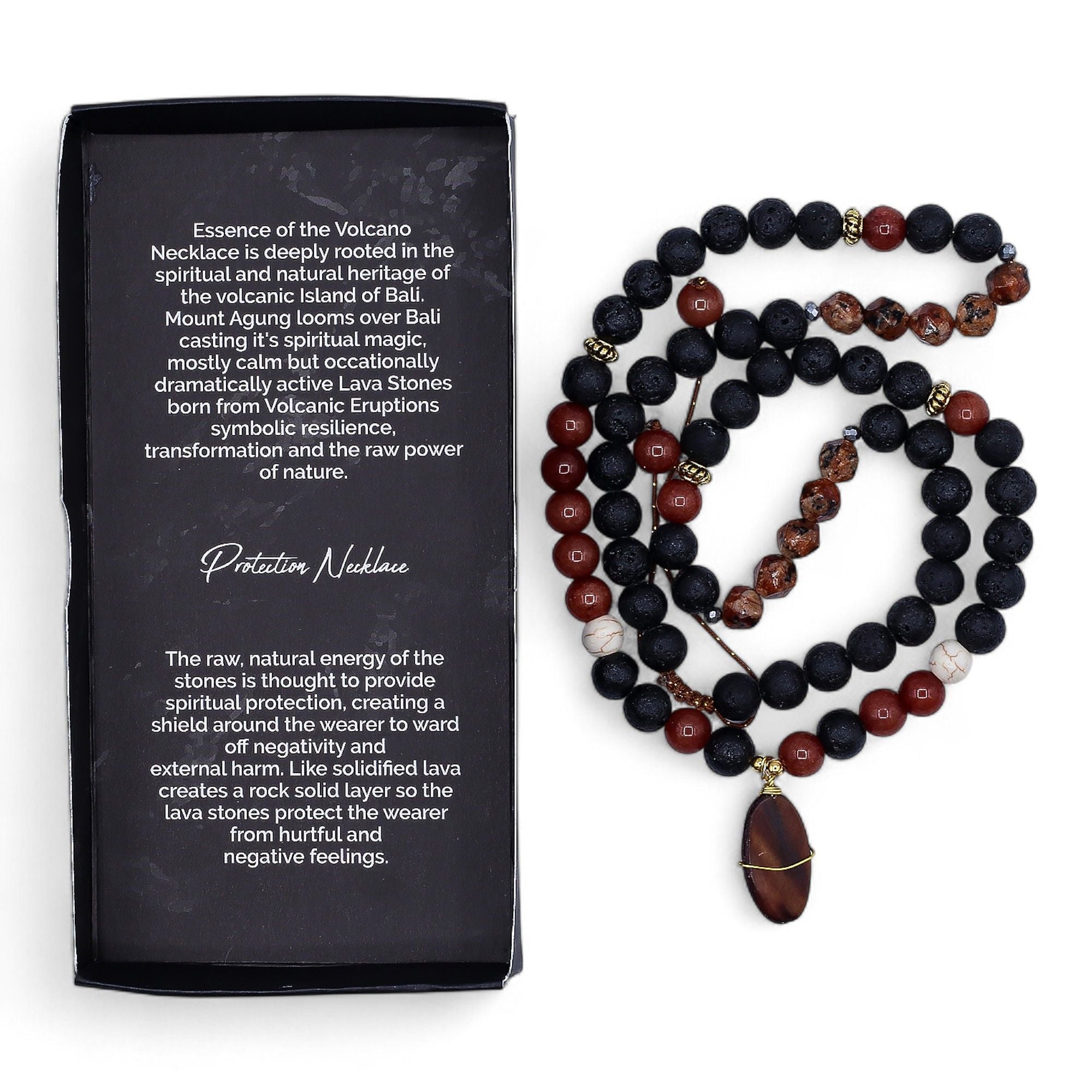 Essence of the Volcano Necklace with Authentic Lava Stones Gift