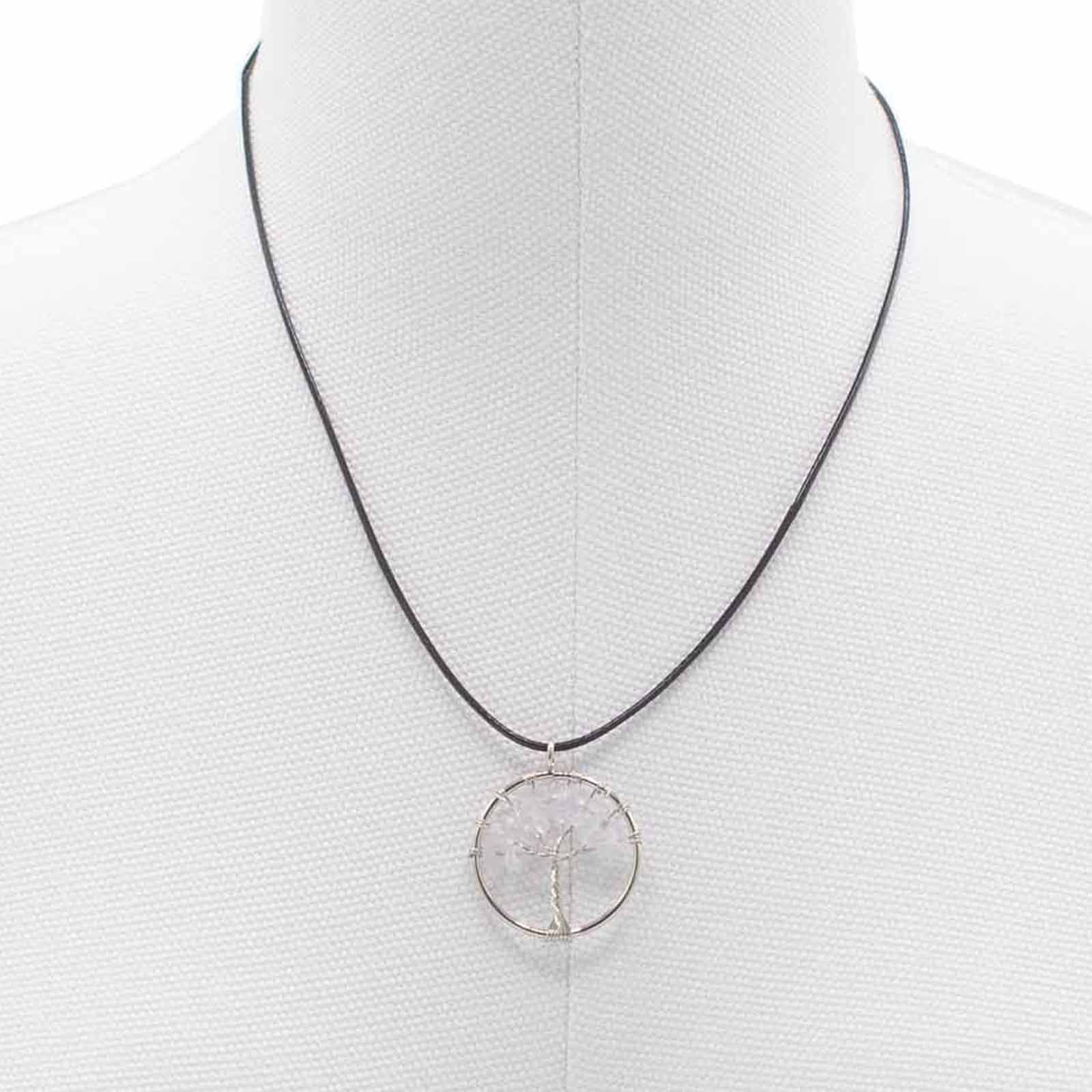 Tree of Life Pendant in Rock Crystal for Elegant Accessories