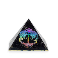 Small Organite Pyramid 5.5x4.5cm - Chakra Buddha - Black Tormaline Chips