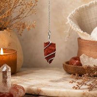 Raw Gemstone Pendulum - Red Jasper