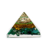 Small Orgonite Pyramid 25mm Gemchips and Copper (assorted colours/designs)