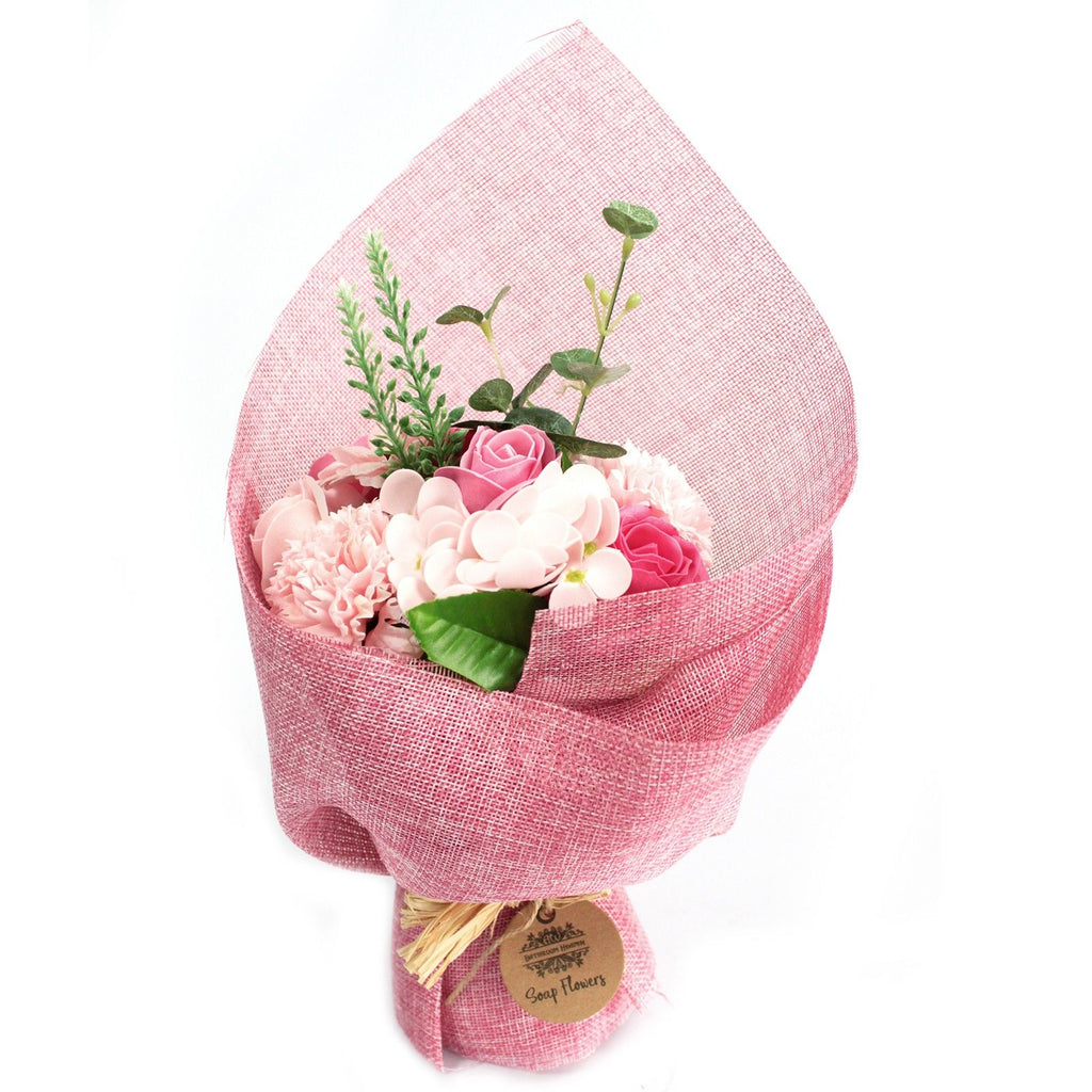 Standing Pink Soap Flower Bouquet for Unique Gifting Delight