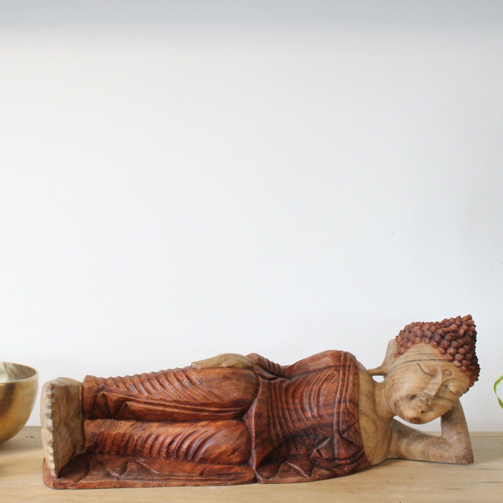 Sleeping Buddha Hand Carved Statue 50cm Unique Art Piece