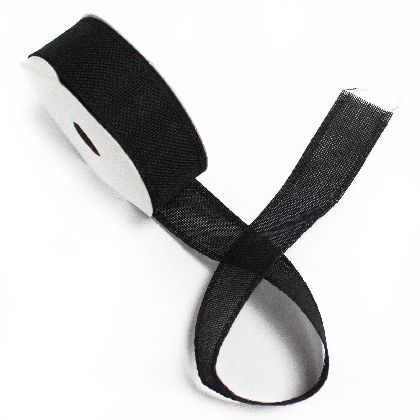Natural Texture Ribbon 38mm x 20m in Elegant Black for Gift Wrapping