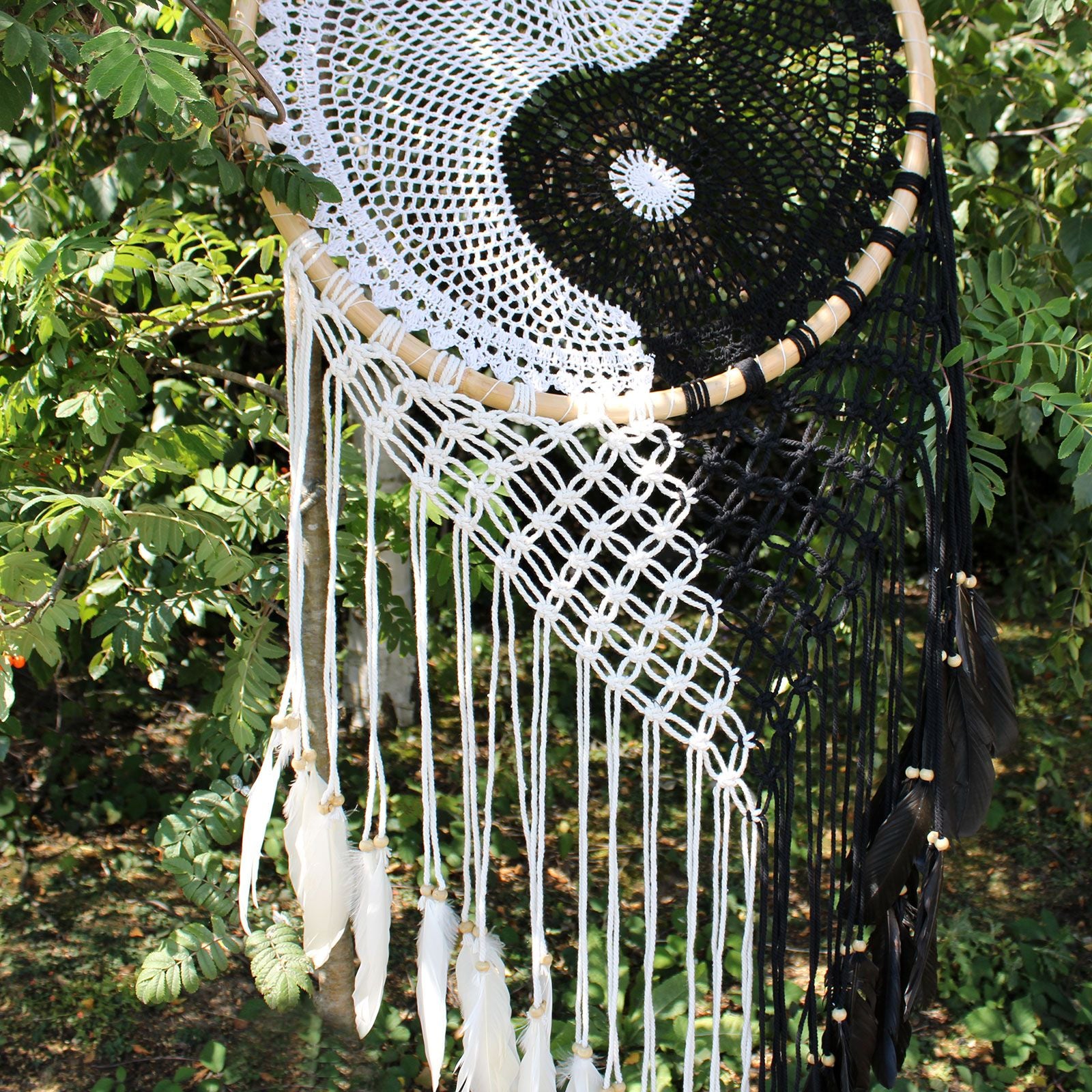 Bali Dream Catchers Extra Large Ying Yang 50cm for Home Decor