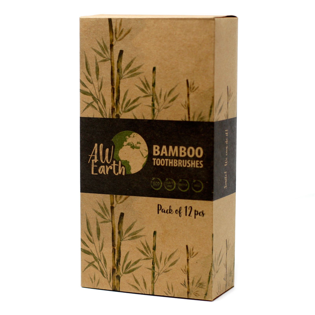 Bamboo Toothbrush Charcoal Medium Soft for Eco Friendly Care