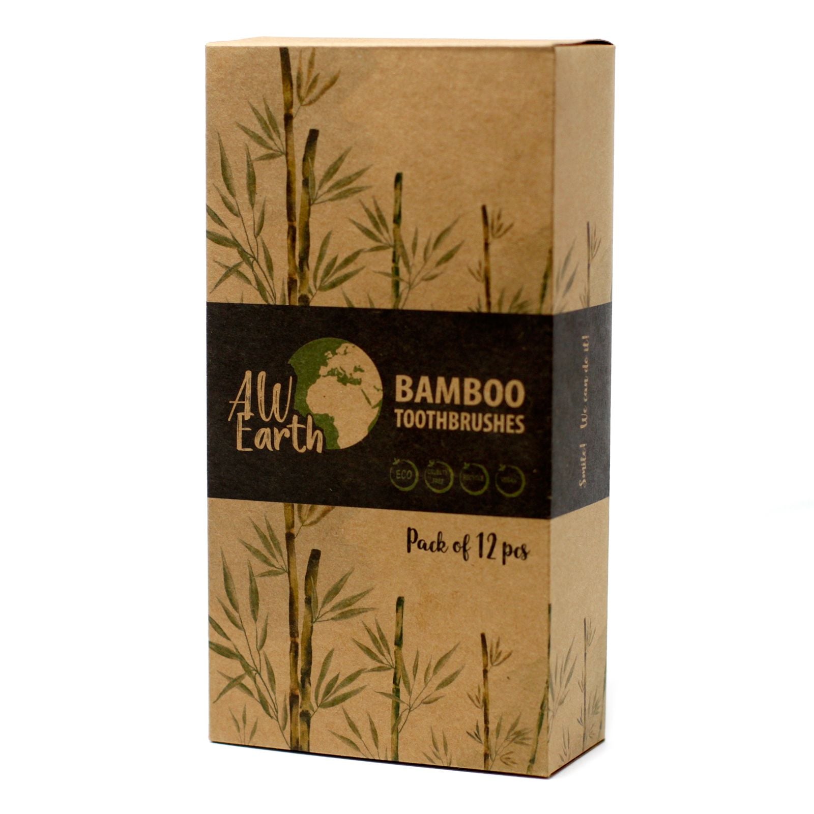 Bamboo Toothbrush Charcoal Medium Soft for Eco Friendly Care