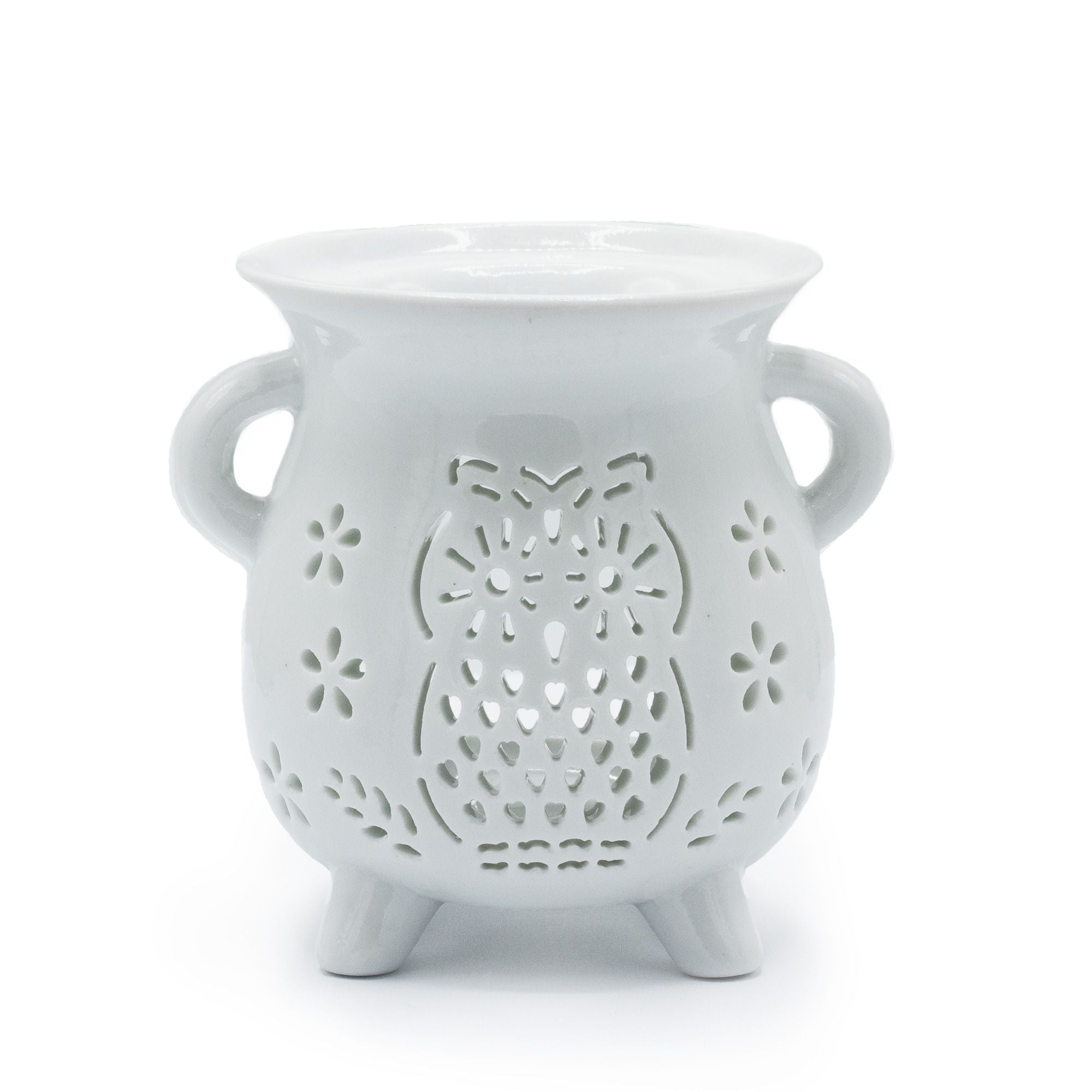 Caildren White Owl Design Oil Burner for Aromatic Home Fragrance