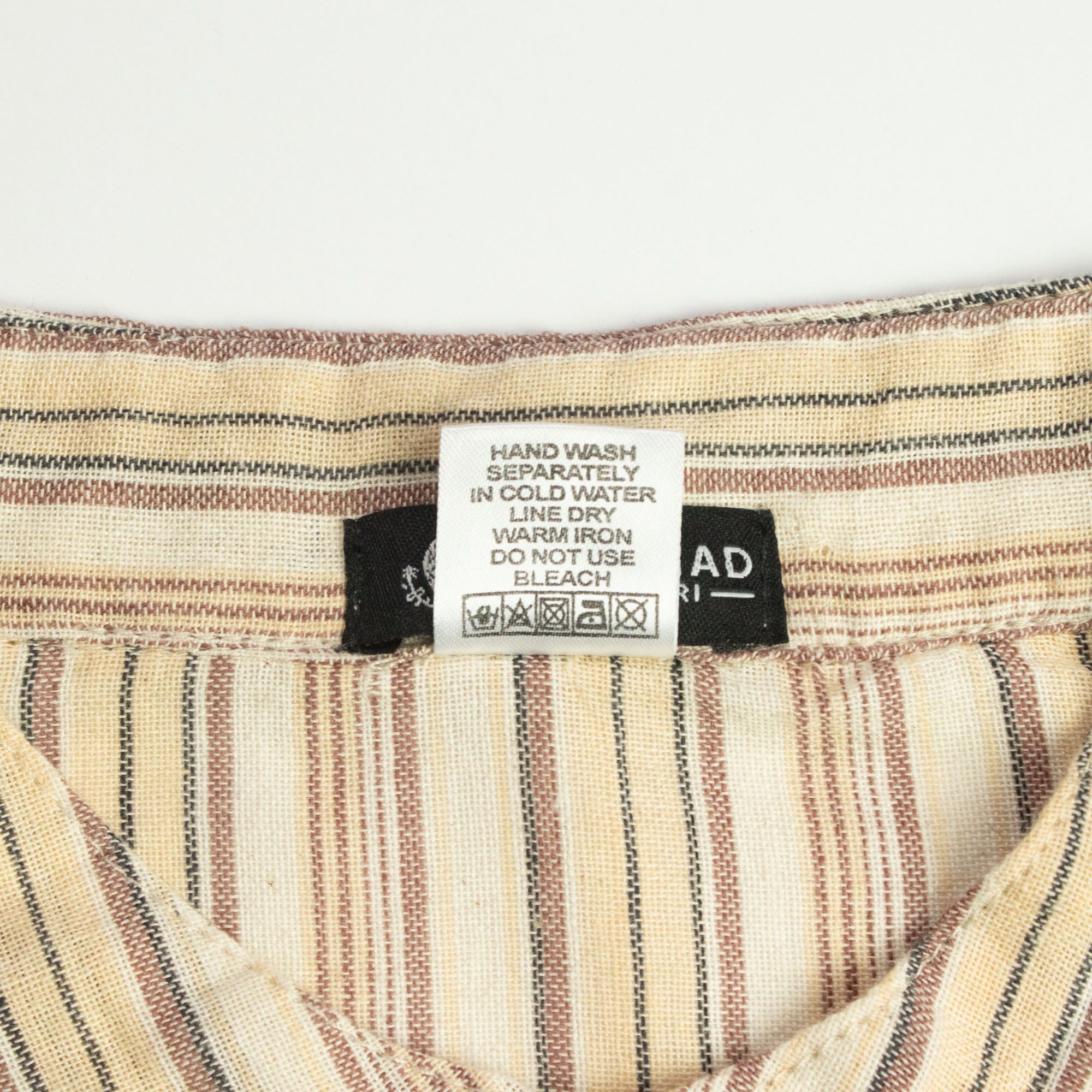 Nomad Sari Grandad Shirt in Brown Beige for Effortless Style XL