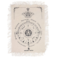 Pendulum Divination Cloth – Mystic Moth, Natural & Black Cotton