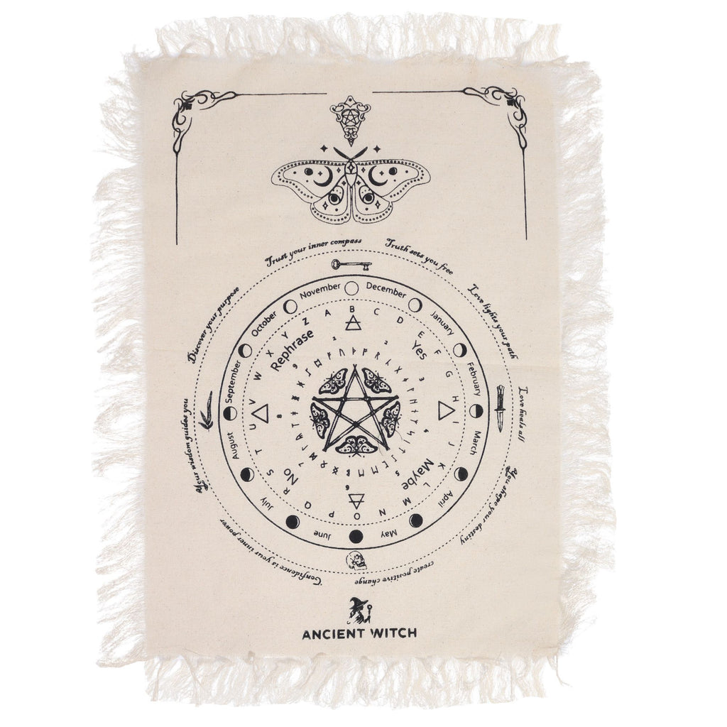 Ancient Witch Mystic Moth Pendulum Divination Cloth for Readings