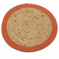 Natural Jute and Cotton Place Mat with Clay Border for Dining