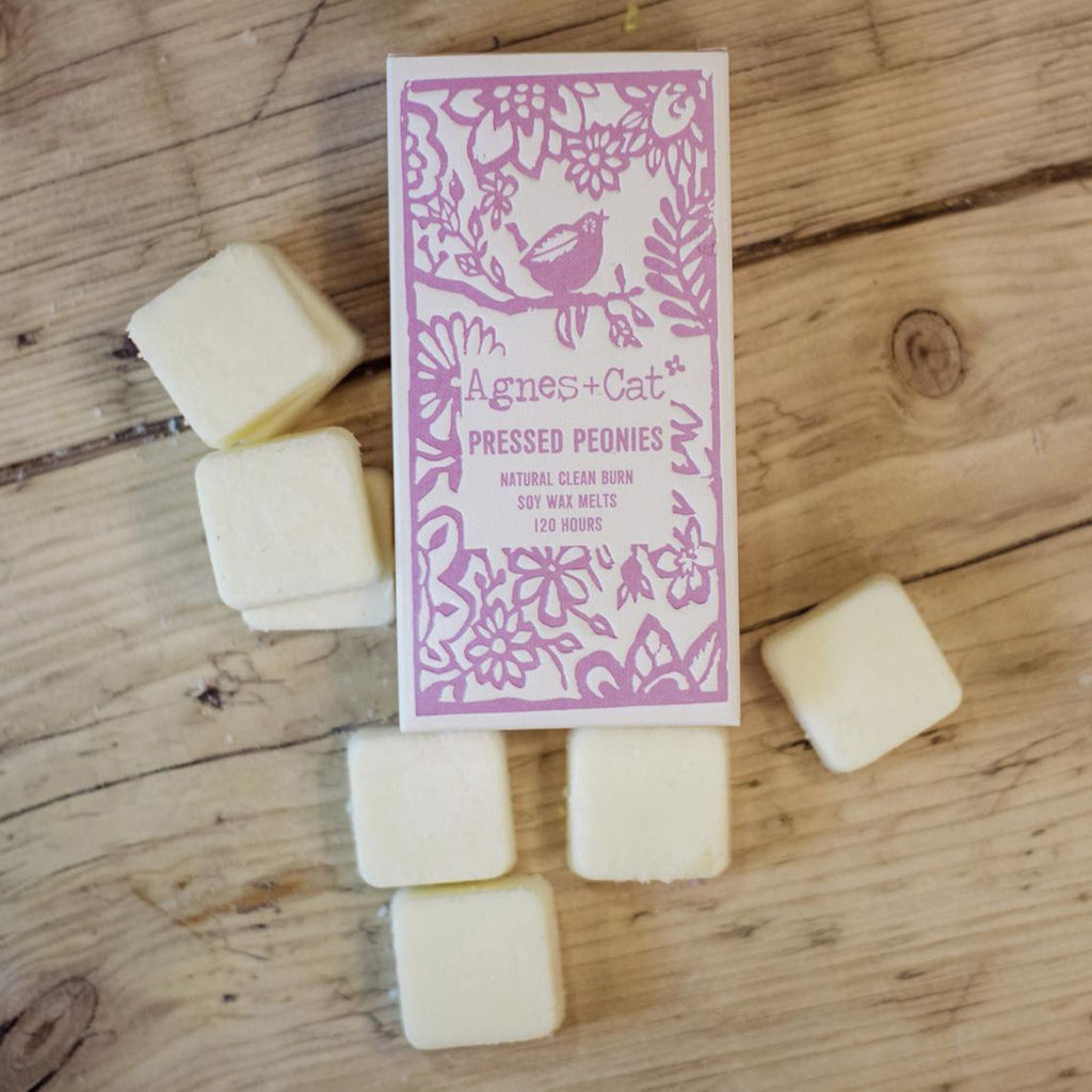 Agnes + Cat Box of 8 Wax Melts Pressed Peonies Scented Melts