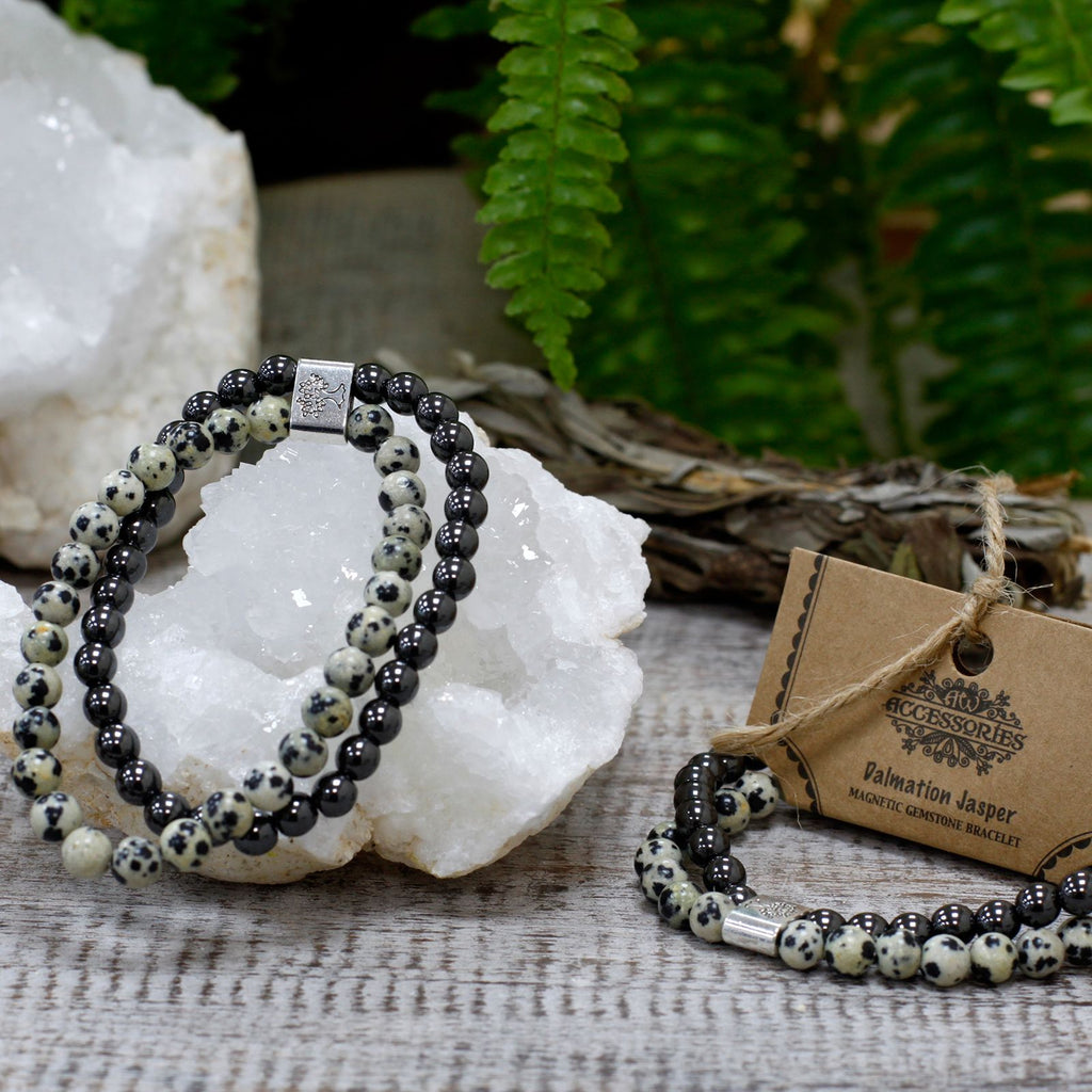 Magnetic Gemstone Bracelet Dalmation Jasper for Everyday Style