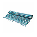 Small Aqua Blues Rag Rug 50x90cm for Stylish Home Decor