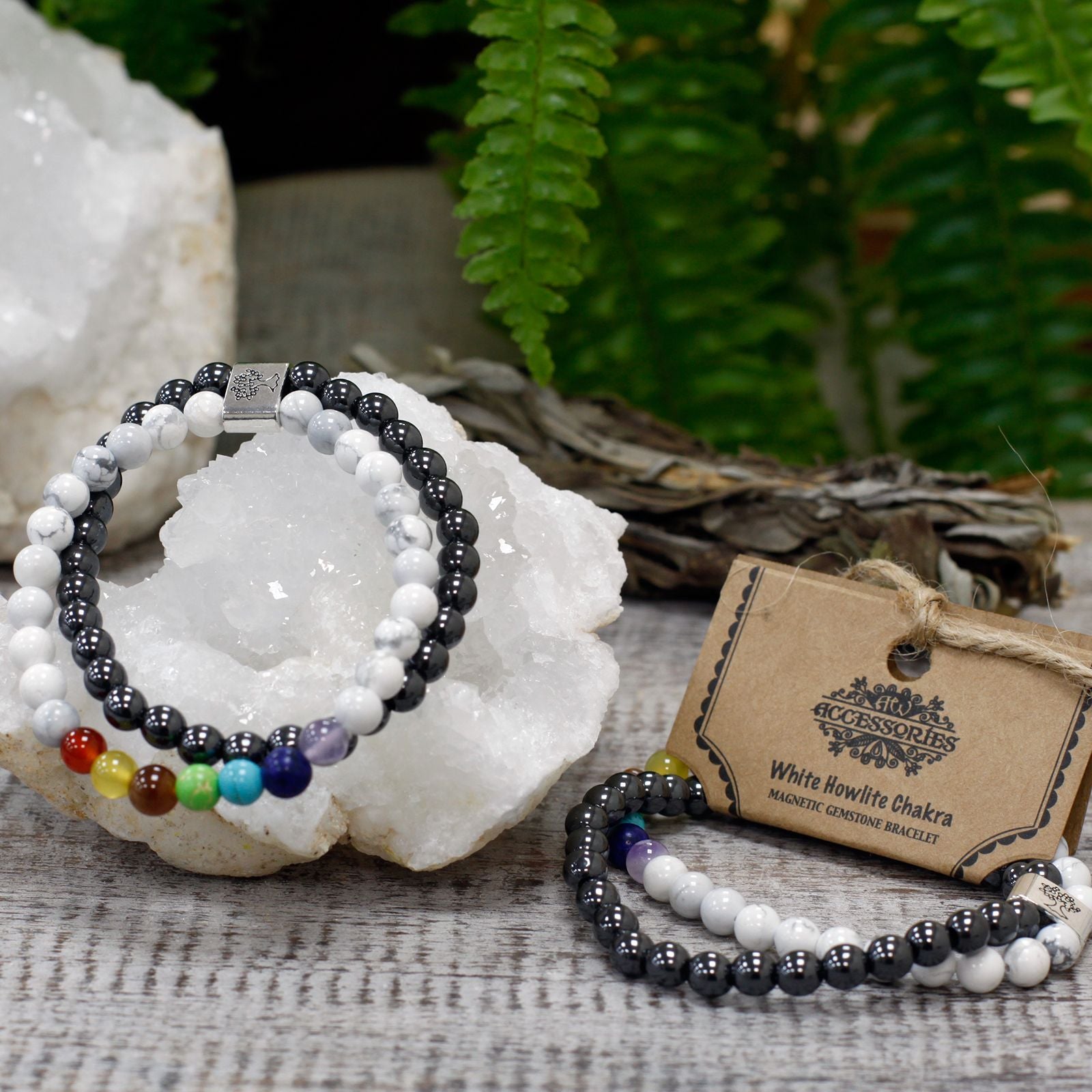 Magnetic Gemstone Bracelet with White Howlite for Any Occasion