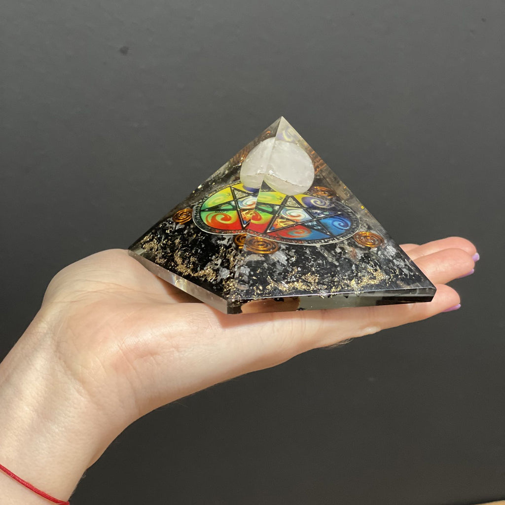Orgonite Pyramid Midnight Pentagon Unique Decorative Home Accent
