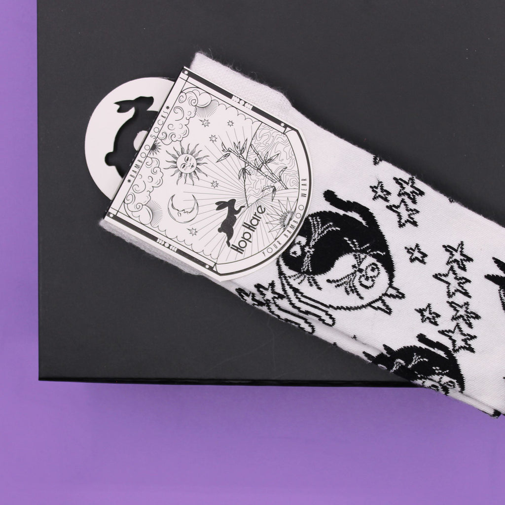 Hop Hare Bamboo Socks S/M Ying Yang Design for Ultimate Comfort