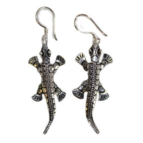 Stylish 925 Sterling Silver Earrings with Unique Lizards Design