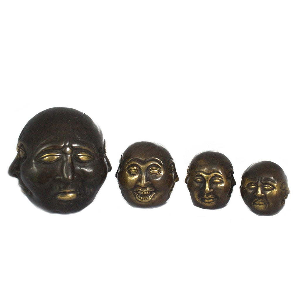 Fengshui Four Face Buddha 4.5cm Brass Object for Home Serenity and Joy