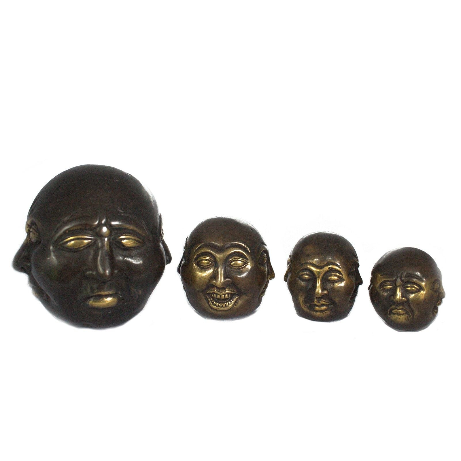 Fengshui Four Face Buddha 4.5cm Brass Object for Home Serenity and Joy