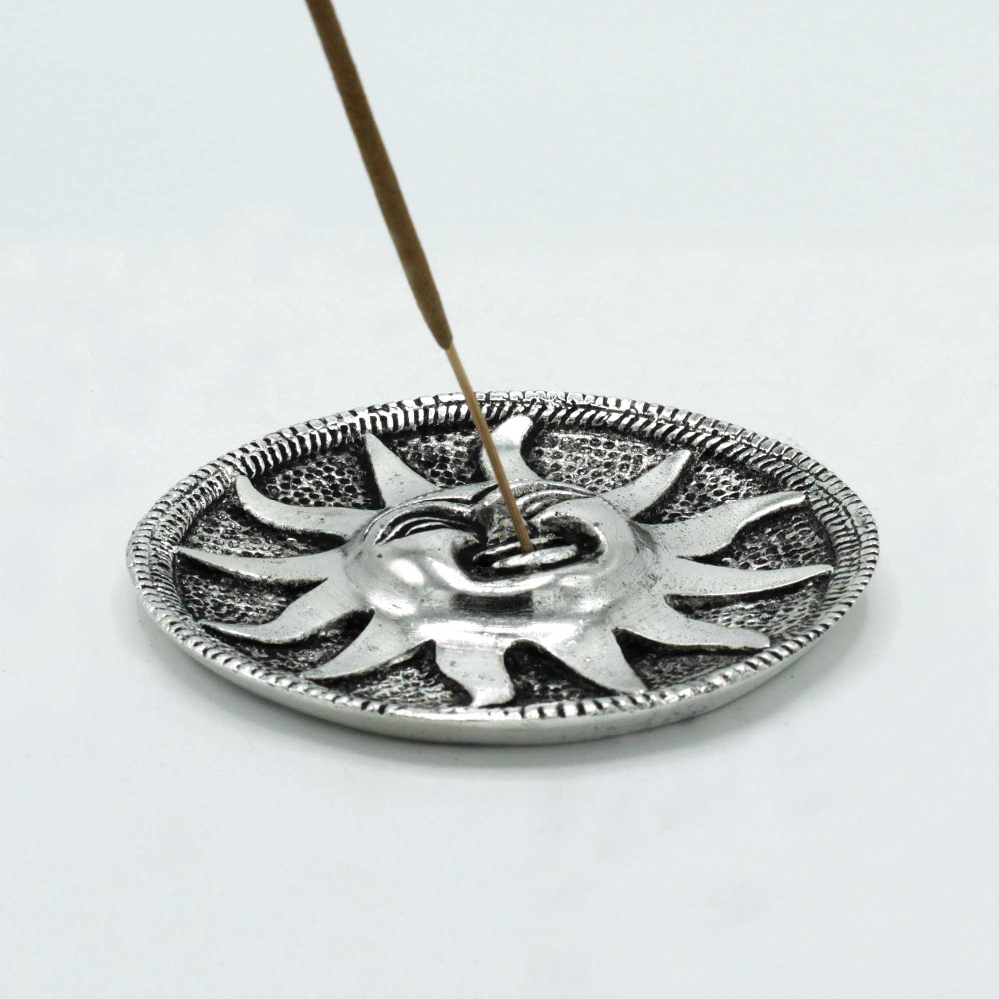 Polished Aluminium Sun Incense Holder for Home Decor and Gifts