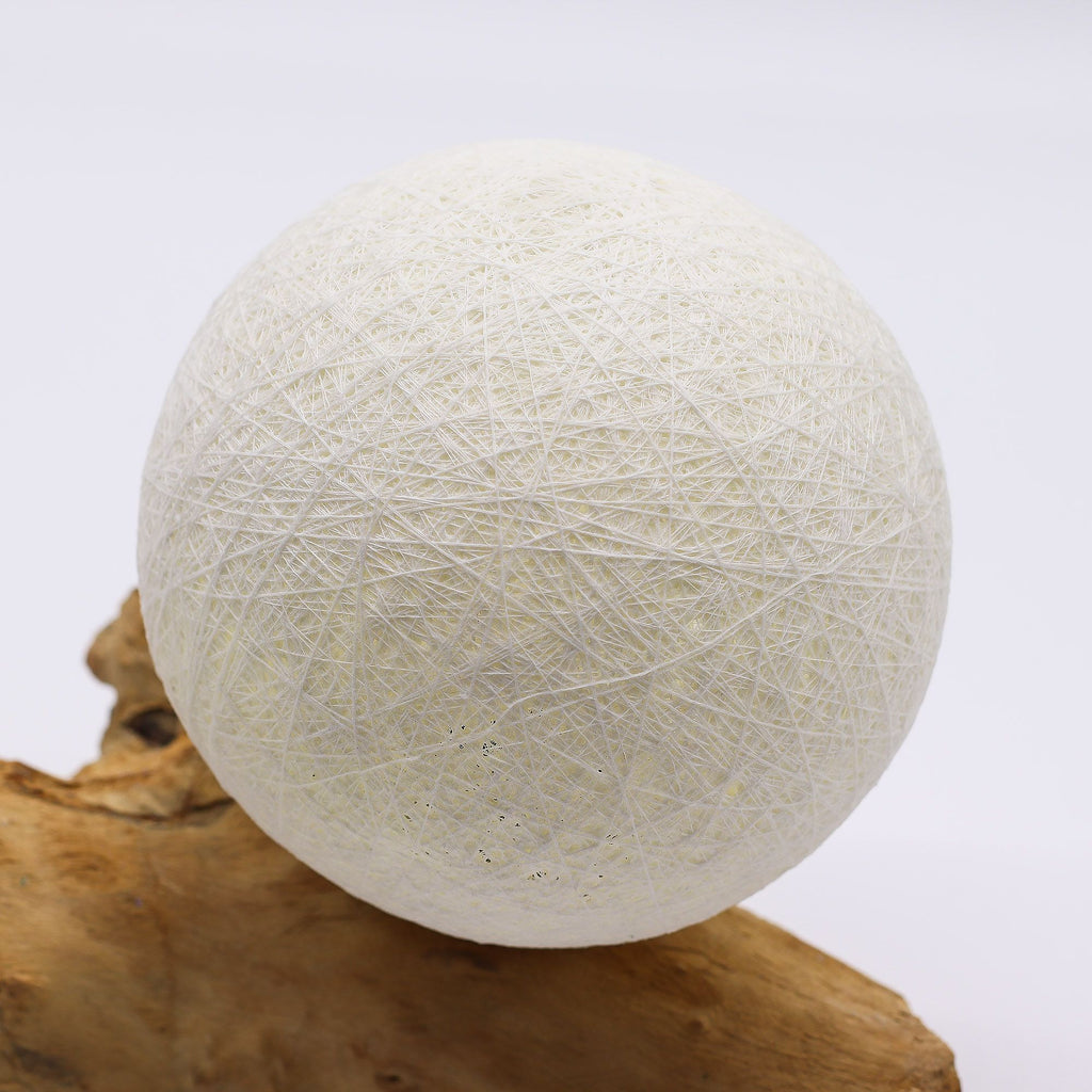 DriftGlow Lamp Cotton Luna Ivory Shade with Unique Driftwood Base