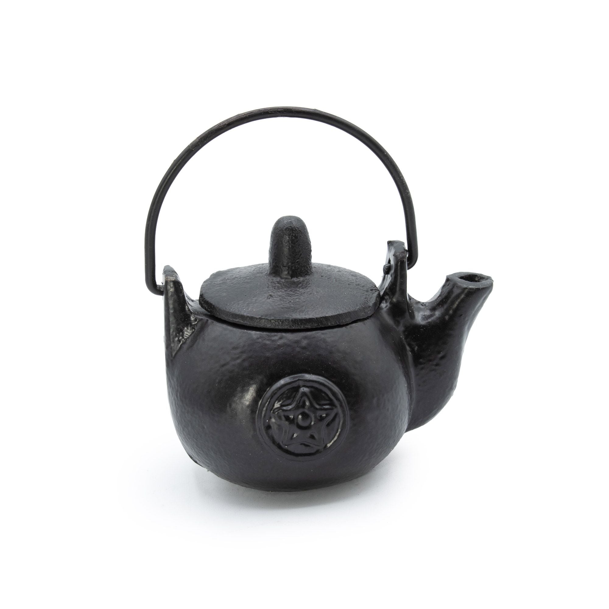 Small Cast Iron Ritual Pot with Pentagon 8x8x10cm