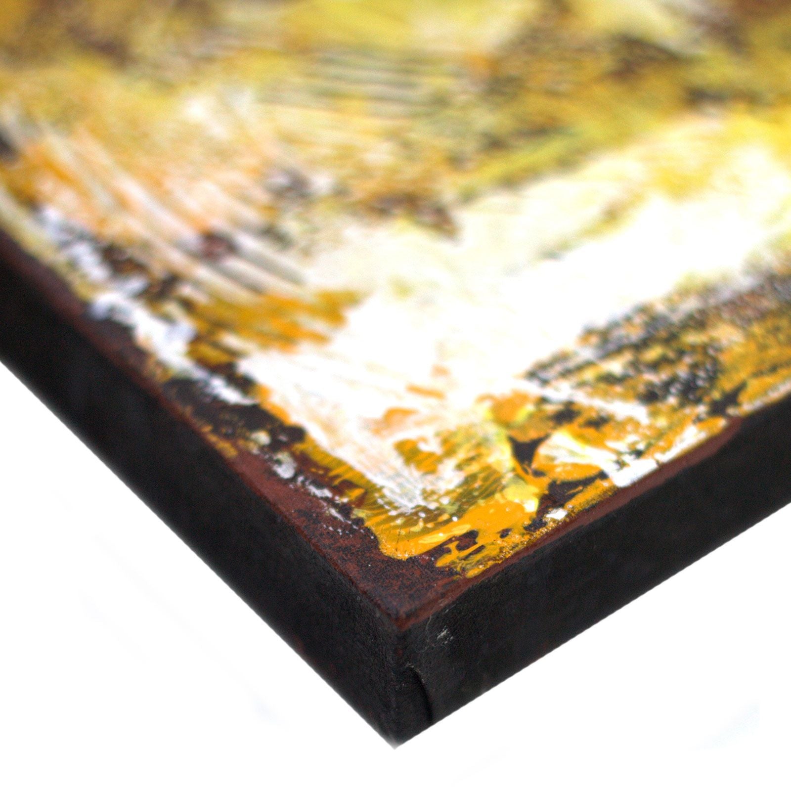 Buddha Painting with Copper Brocade Detail for Elegant Decor
