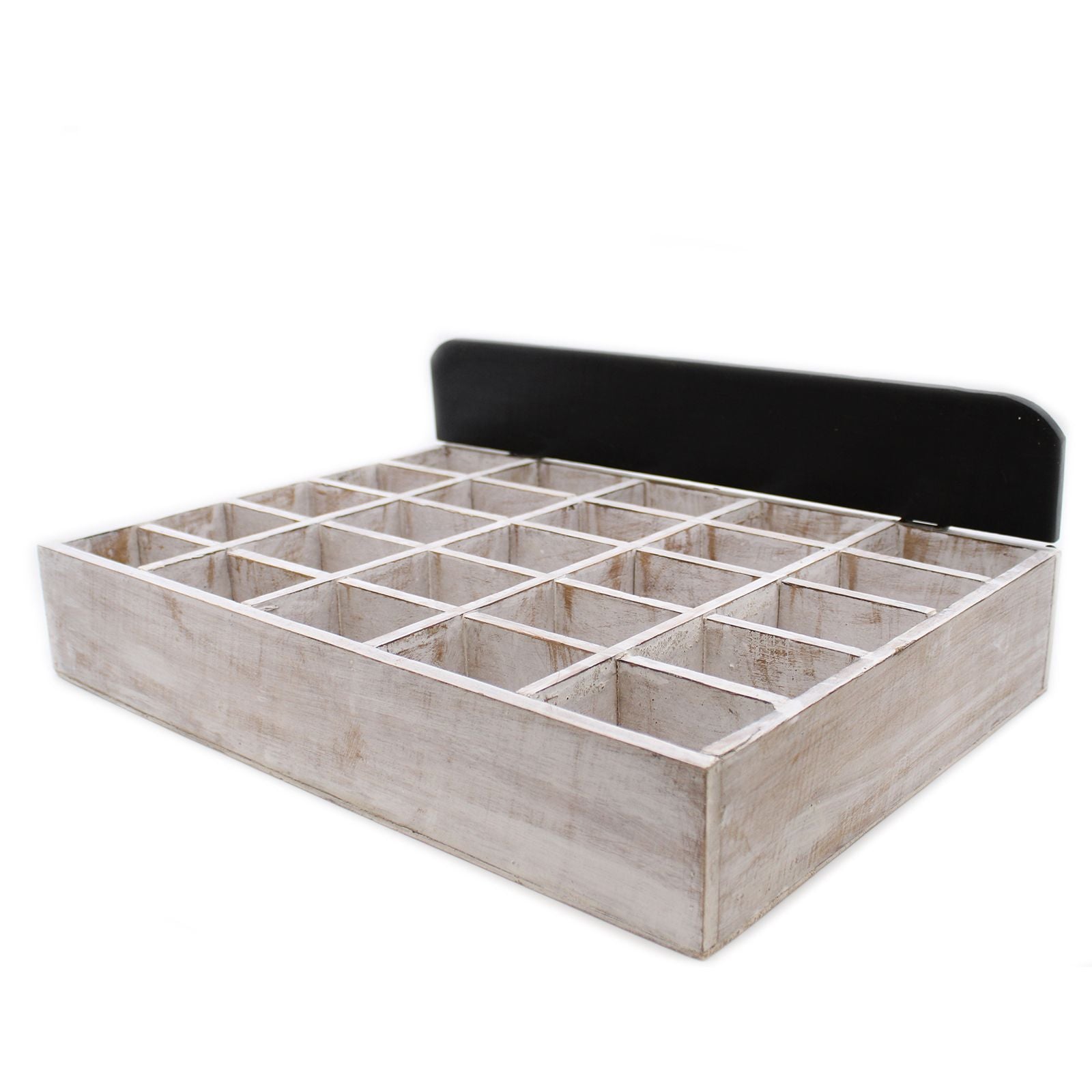Wooden Compartment Tray with 25 Sections for Home Organisation