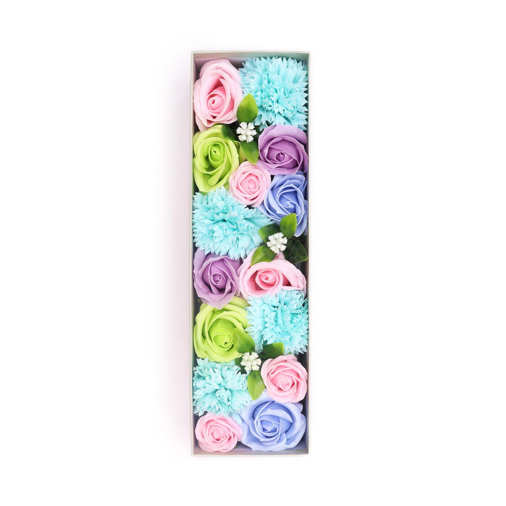 Long Box Baby Blessings Blues Soap Flowers Gift Set for Gifting