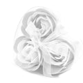 Set of 3 White Soap Flower Heart Box for Bathing Rituals