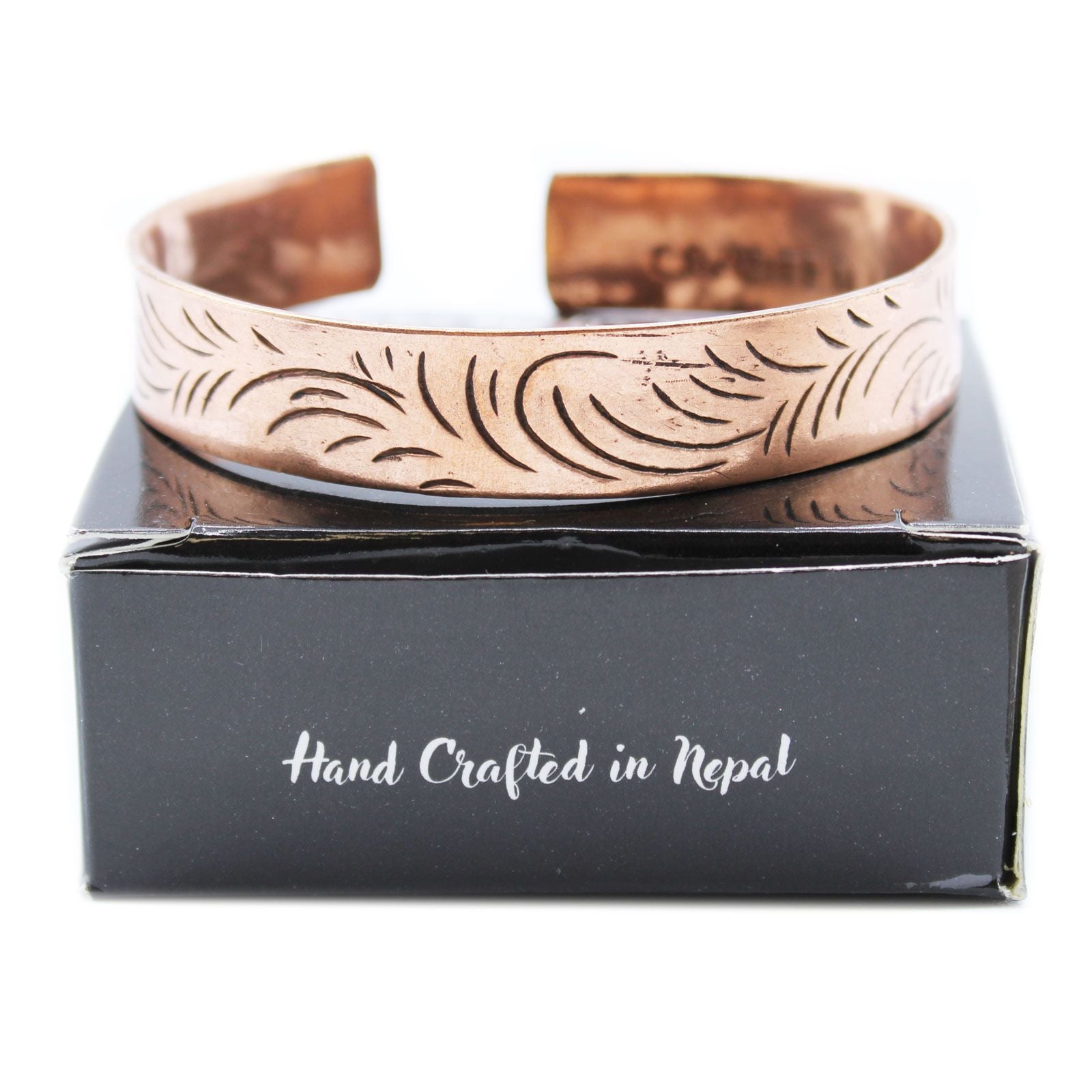 Copper Tibetan Bracelet with Wide Tribal Swirls for Unique Style