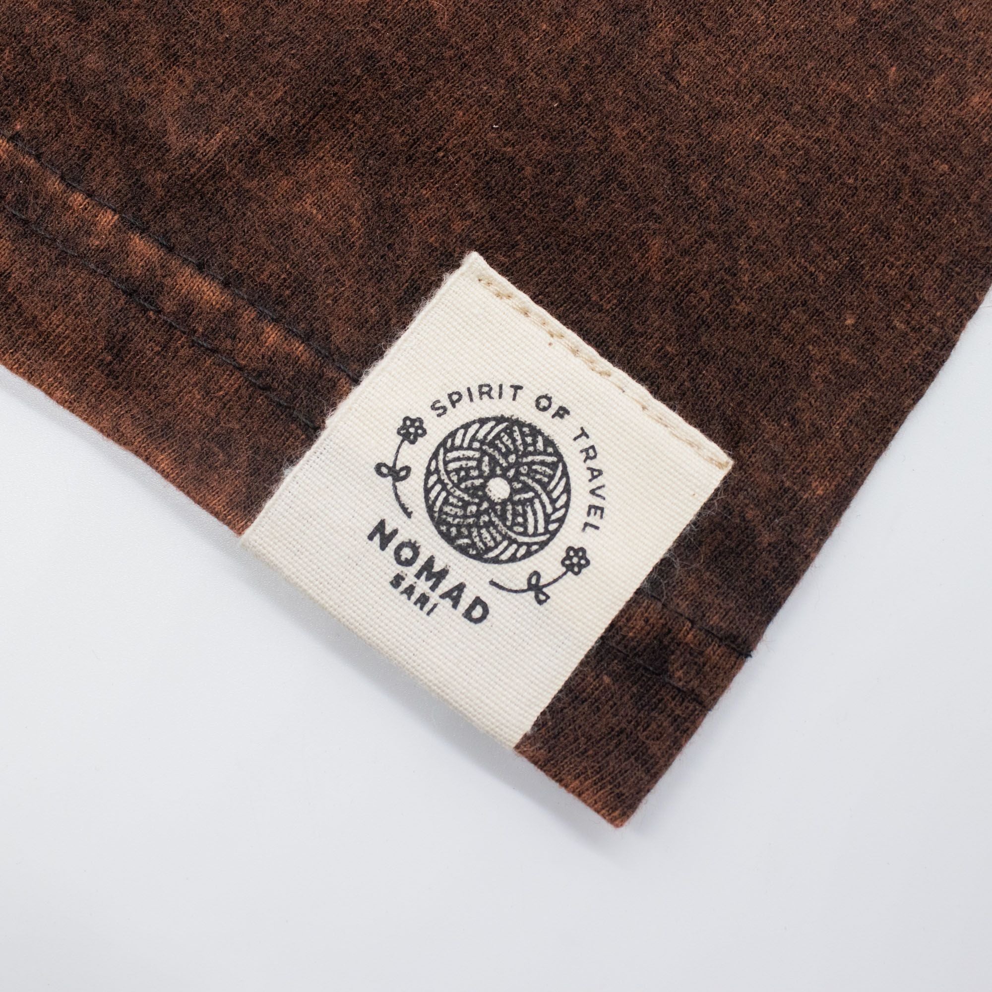 Nomad Sari Stonewashed Cotton T Shirt with Sun and Zodiac Design