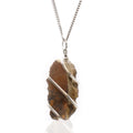 Cascade Wrapped Gemstone Necklace with Rough Tiger Eye Design