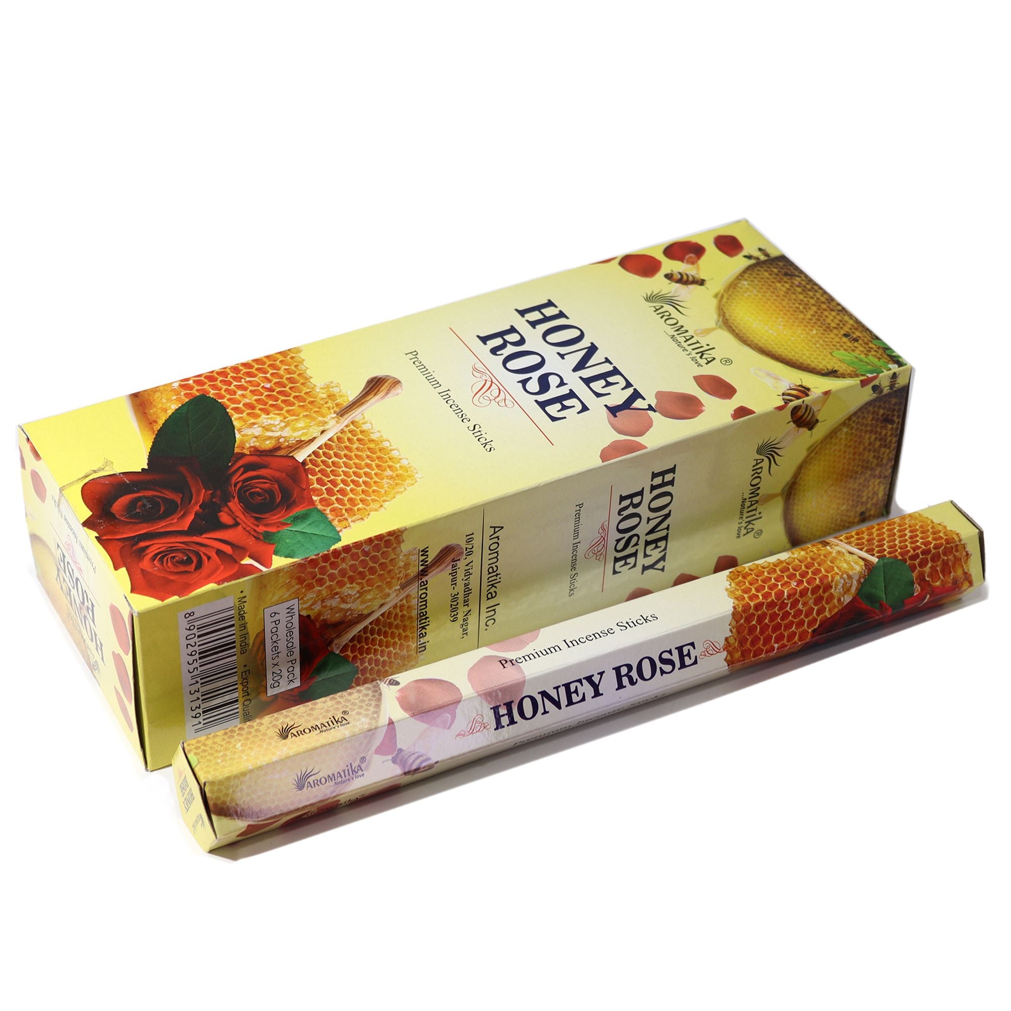 Aromatika Charcoal Free Hex Incense Sticks with Honey Rose Aroma