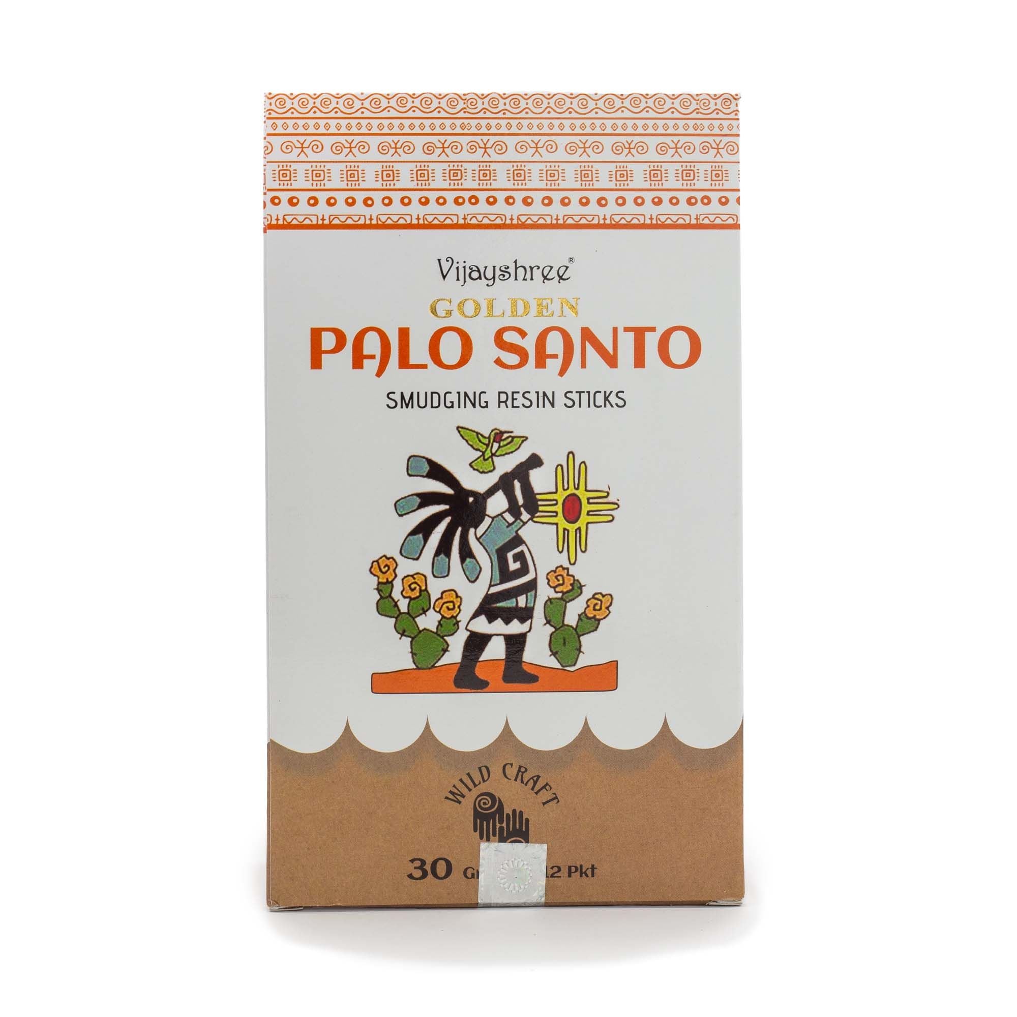Golden Palo Santo Smudging Resin Sticks in Illustrated Box 30g