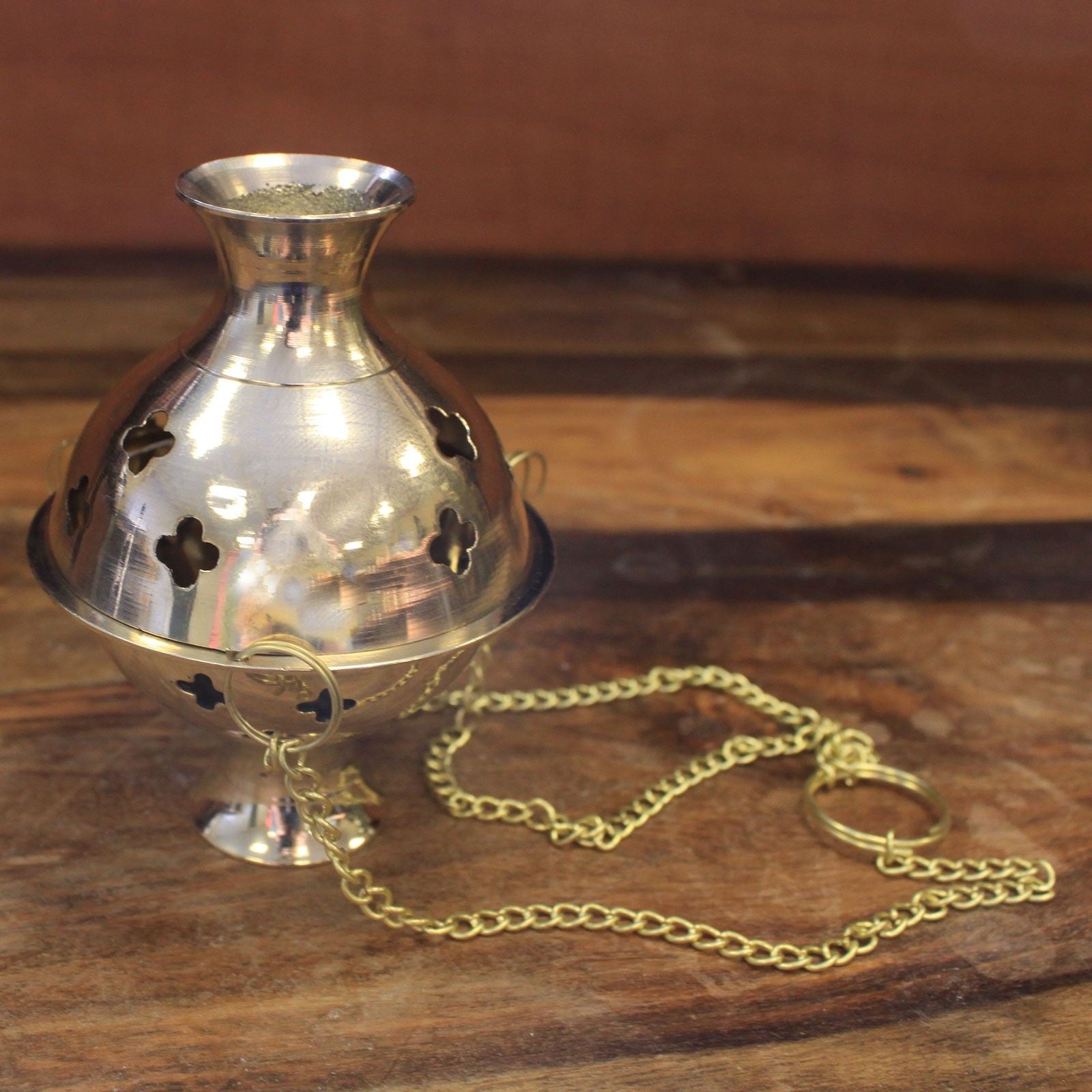 Hanging Brass Incense Burner for Elegant Home Décor and Rituals