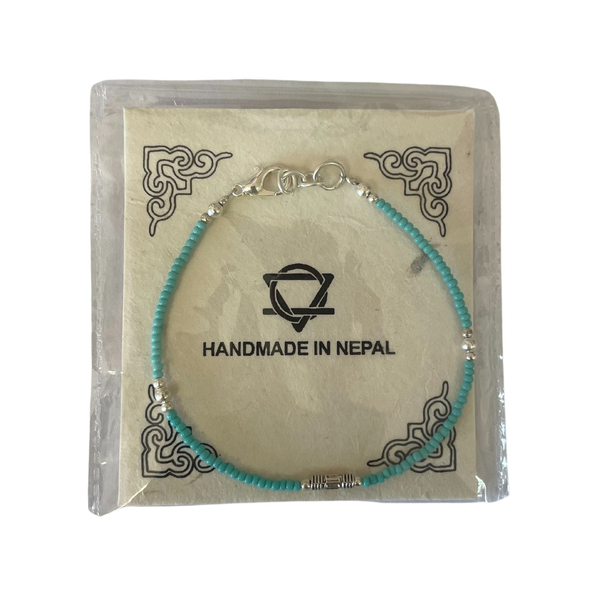 Nepalese Extra Fine Gem Bracelet with Turquoise Teardrop Accents