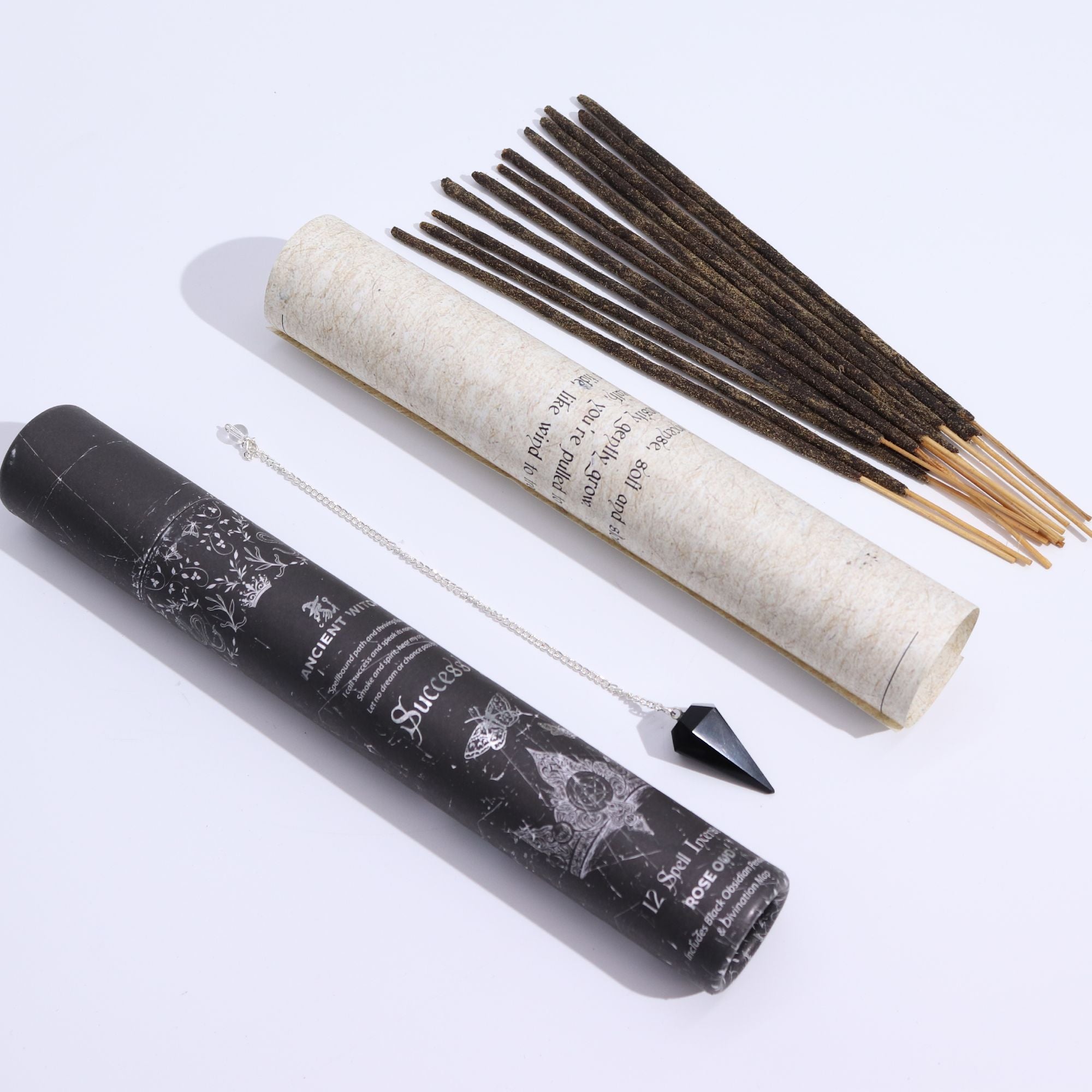 Success Spell Incense with Black Obsidian Pendulum for Focus