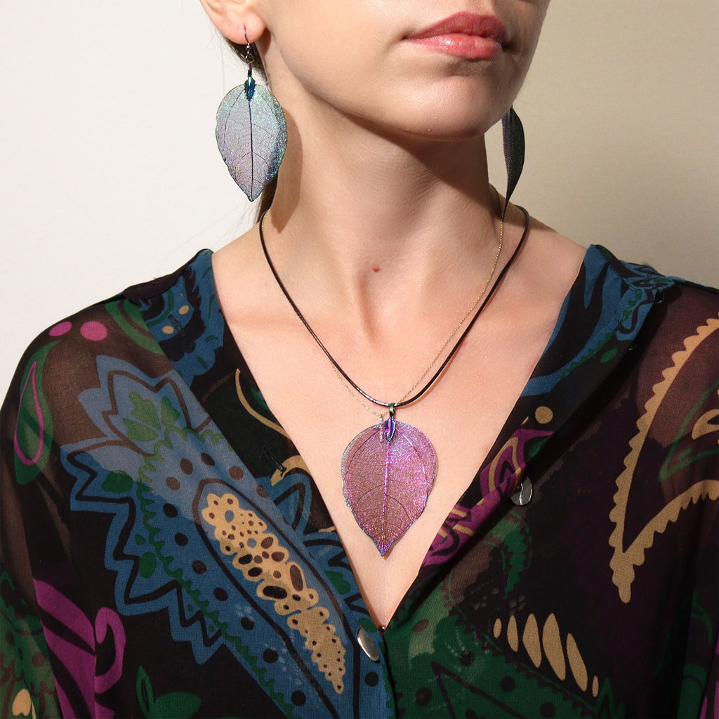 Bravery Leaf Earrings in Multicoloured Nature Inspired Design