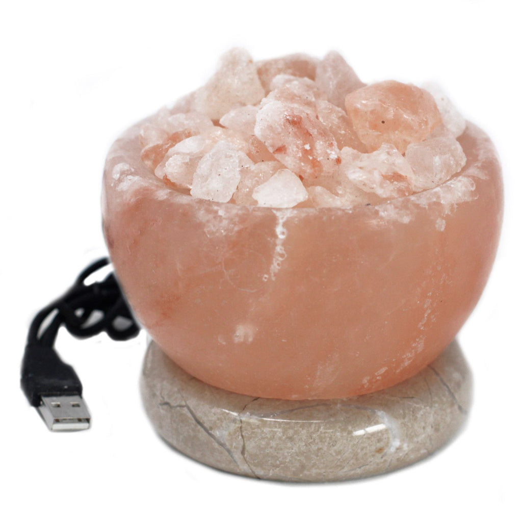 USB Fire Bowl Multicolour Himalayan Salt Lamp for Home Decor