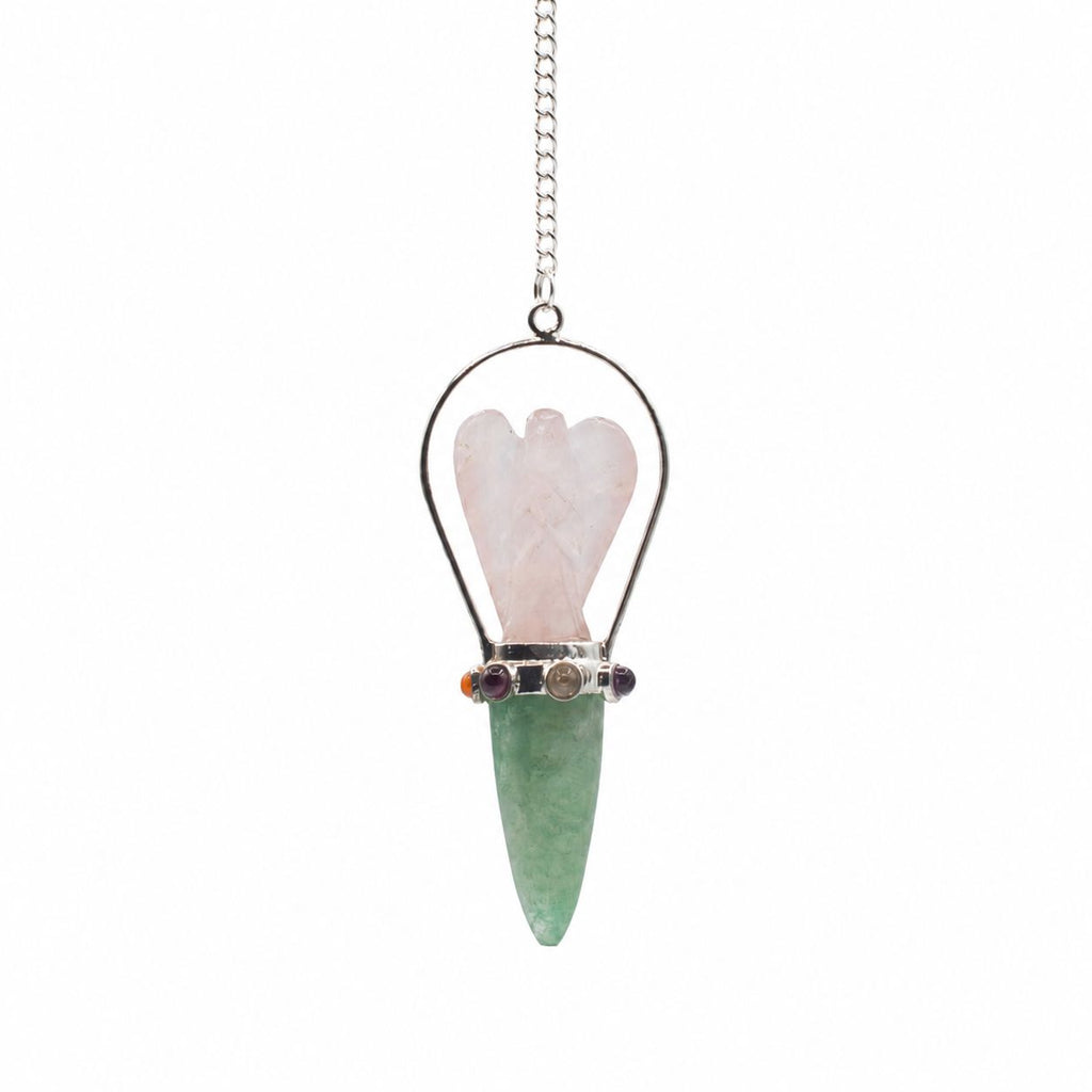 The Heart Oracle Two Piece Angel Pendulum with Chakra Band Design